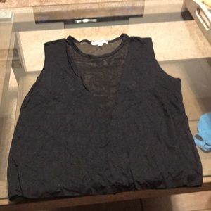 AE don’t ask why crop top with mesh cutout